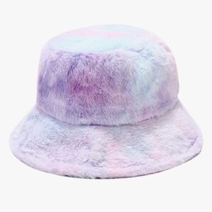 Pastel Faux Fur Bucket Hat